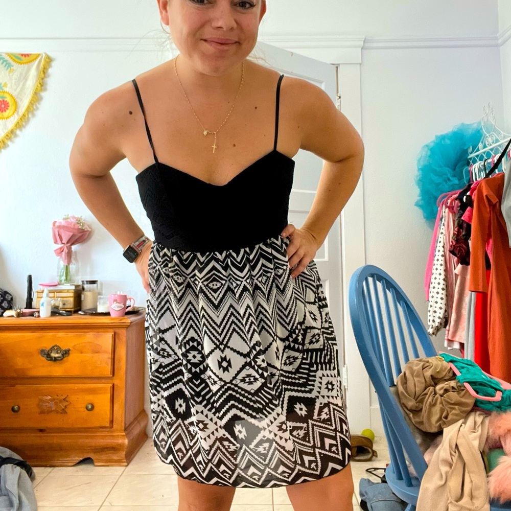 Black and white summer dress